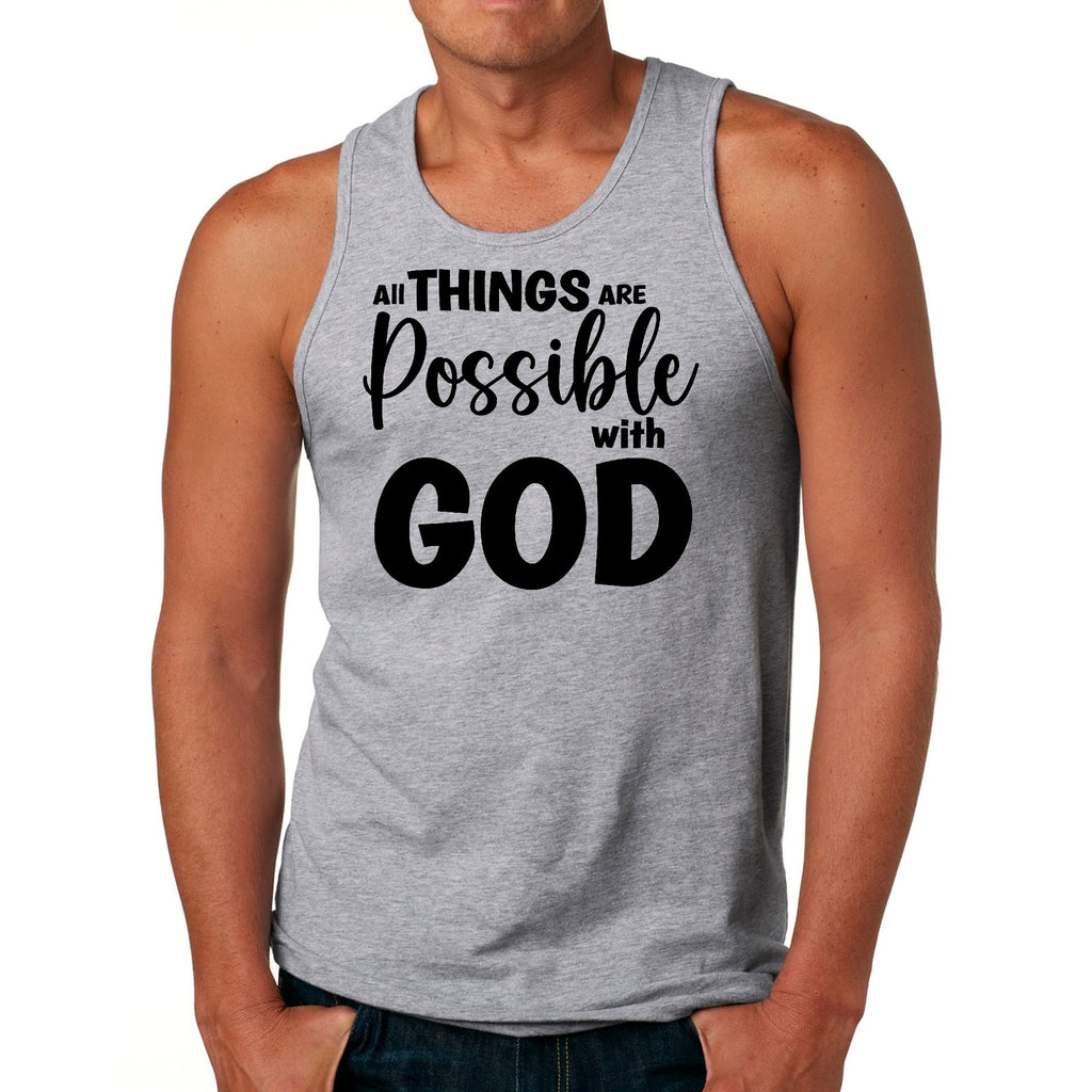 Mens Fitness Tank Top Graphic T-shirt All Things are Possible