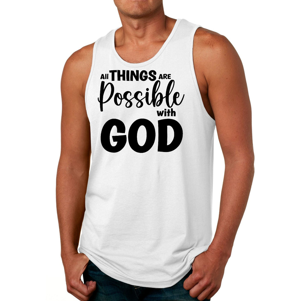 Mens Fitness Tank Top Graphic T-shirt All Things are Possible
