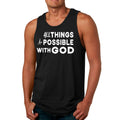 Mens Fitness Tank Top Graphic T-shirt All Things are Possible with God