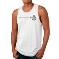 Mens Fitness Tank Top Graphic T-shirt Anchored Faith Grey and Black