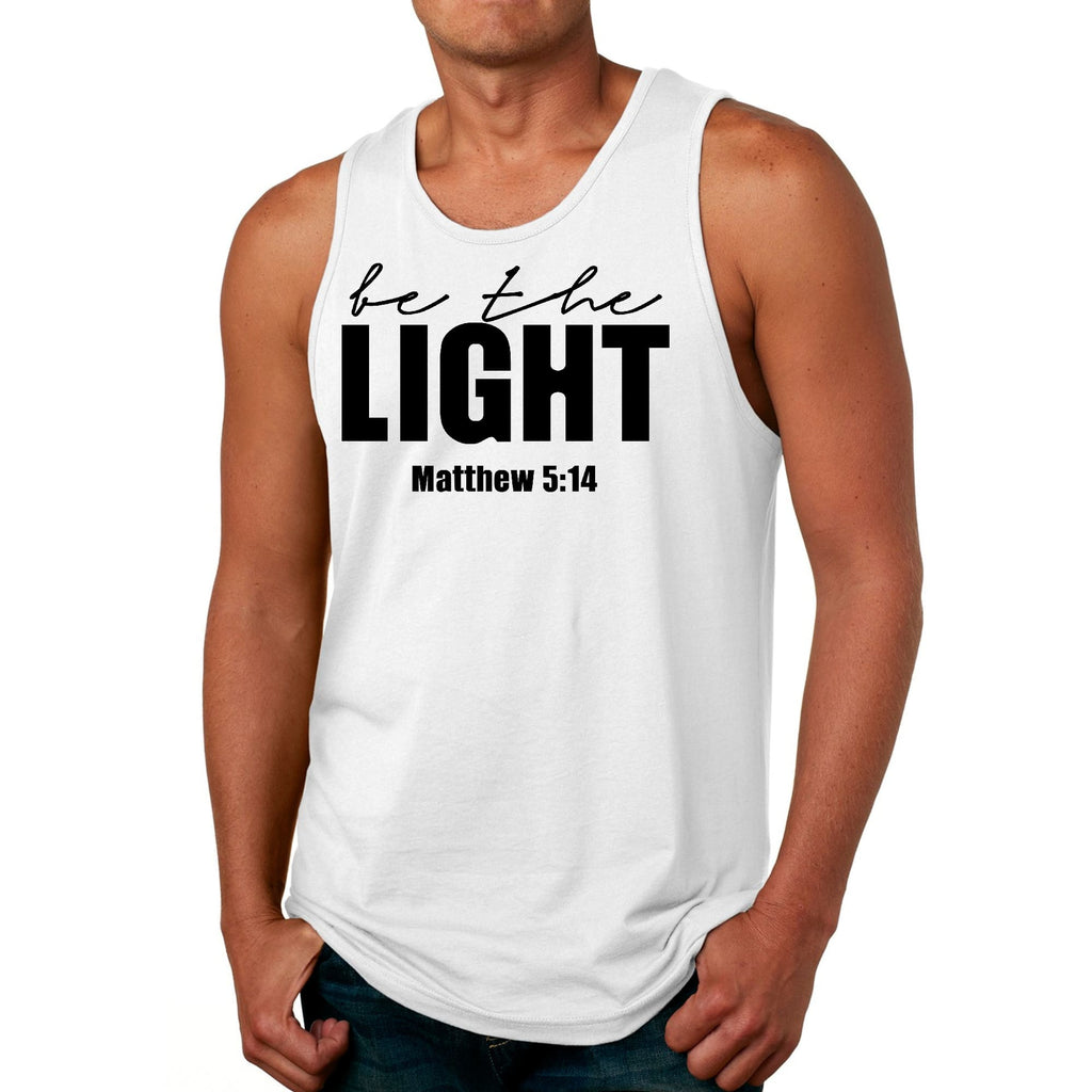 Mens Fitness Tank Top Graphic T-shirt be the Light Inspirational Art