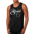 Mens Fitness Tank Top Graphic T-shirt Blessed Graphic Illustration
