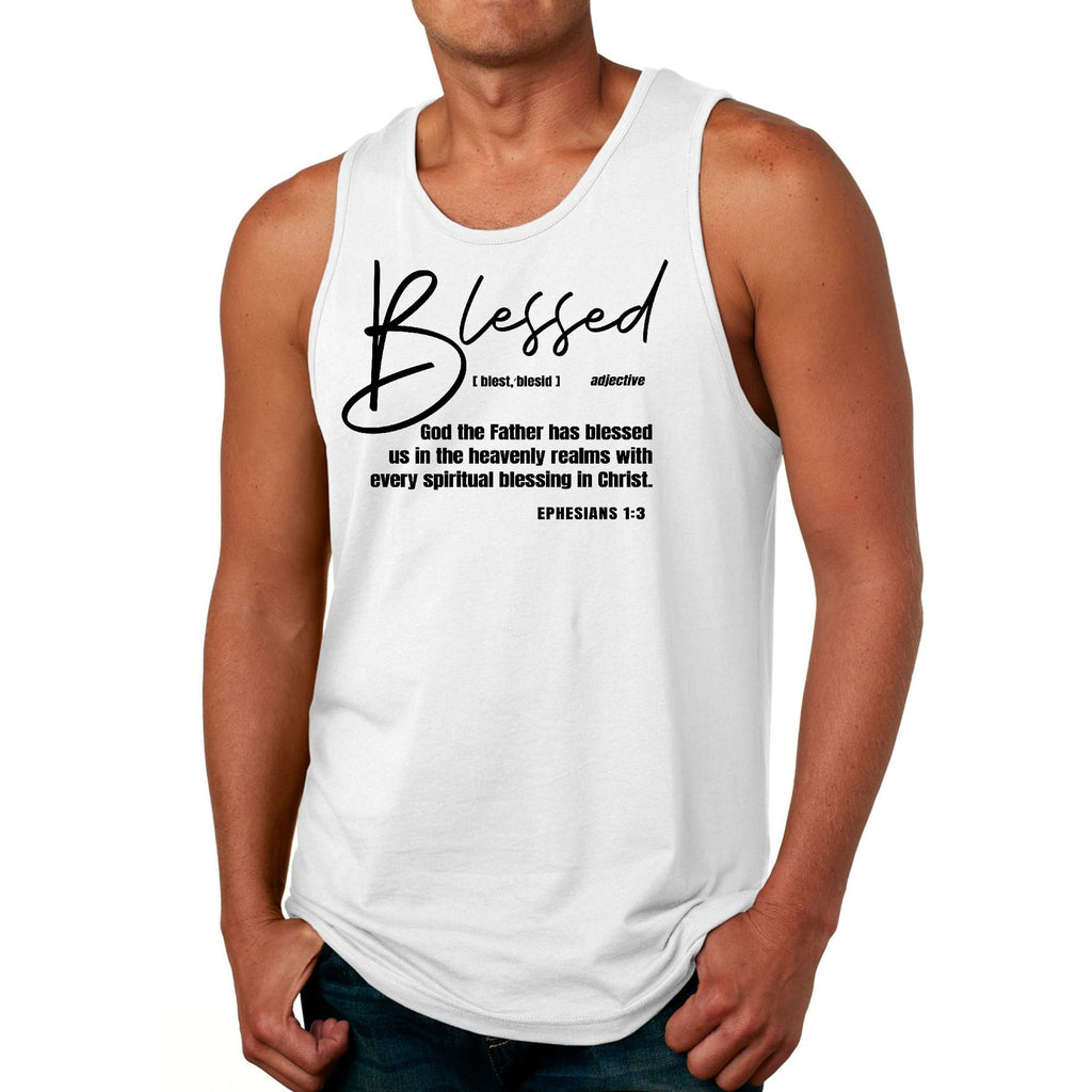 Mens Fitness Tank Top Graphic T-shirt Blessed in Christ
