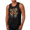 Mens Fitness Tank Top Graphic T-shirt Christian Cross Floral Bouquet