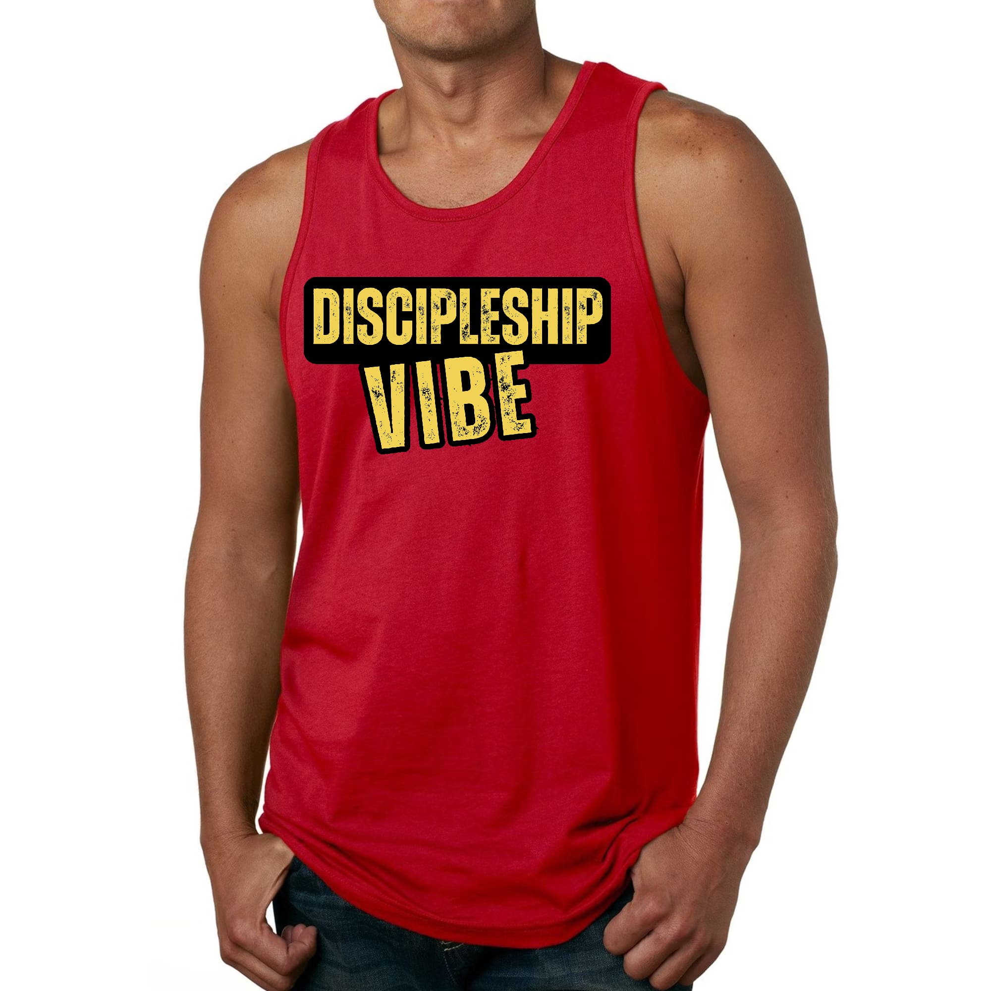 Mens Fitness Tank Top Graphic T-shirt Discipleship Vibe