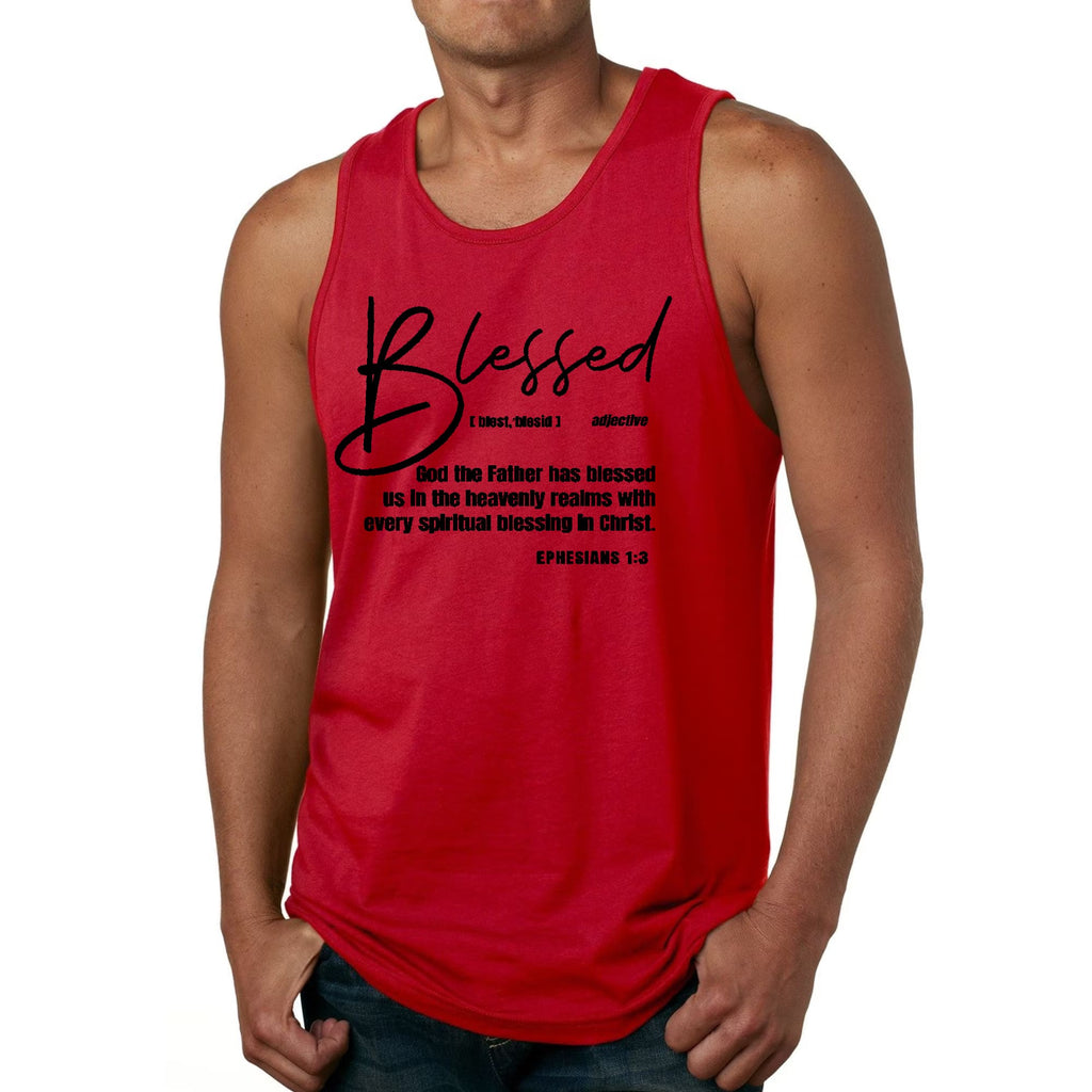 Mens Fitness Tank Top Graphic T-shirt Ephesians - Blessed with Every