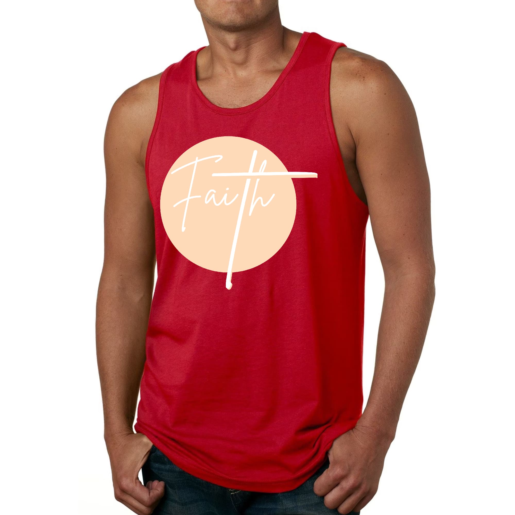 Mens Fitness Tank Top Graphic T-shirt Faith - Christian Affirmation