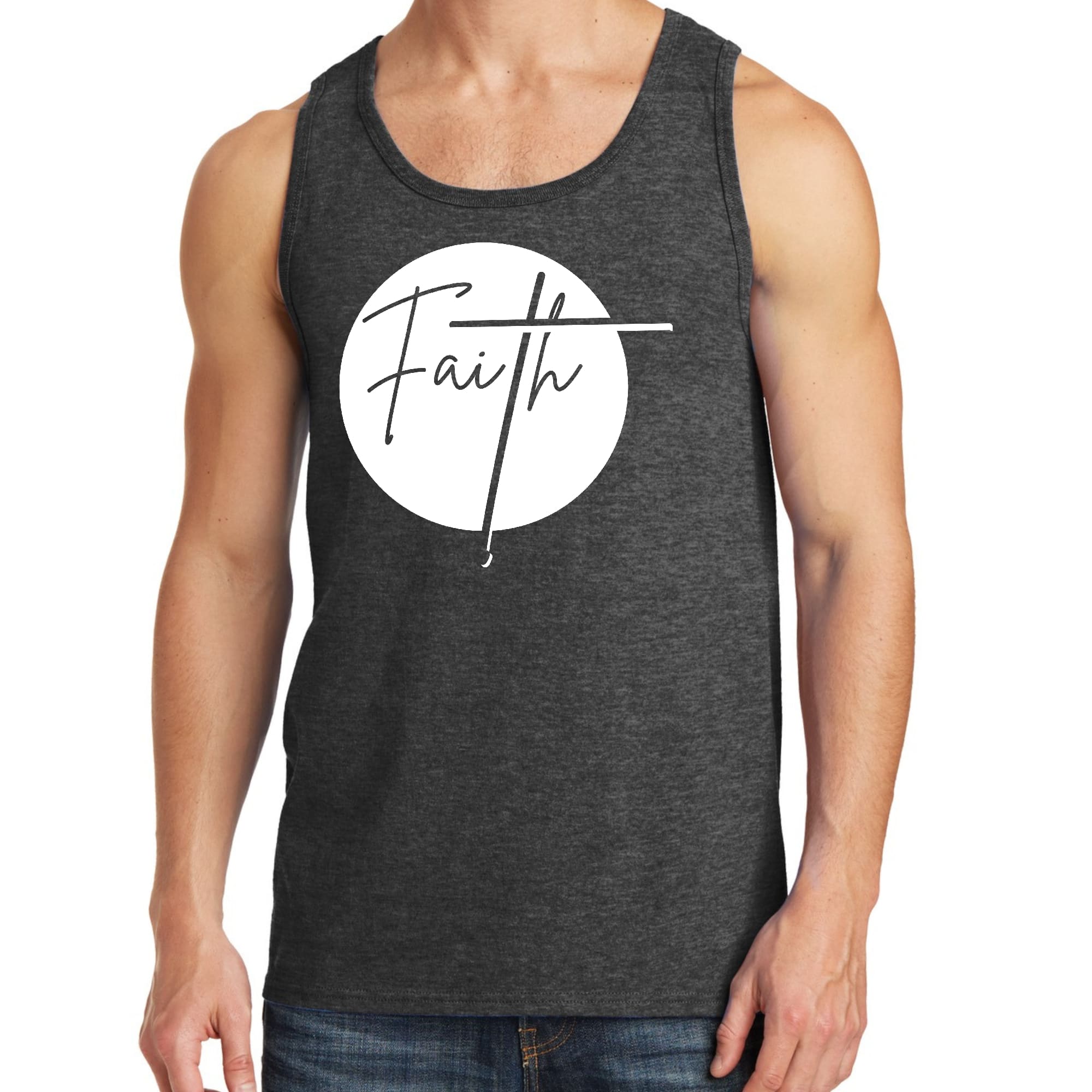 Mens Fitness Tank Top Graphic T-shirt Faith