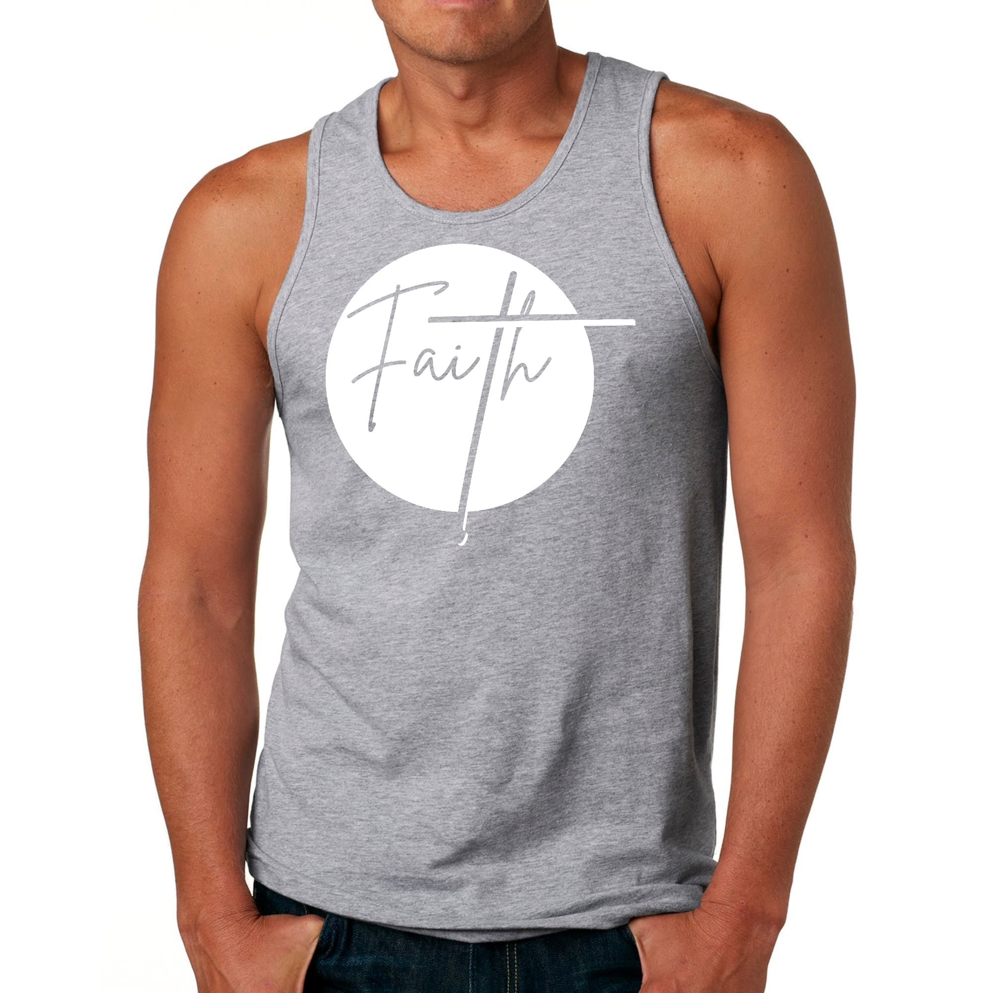 Mens Fitness Tank Top Graphic T-shirt Faith