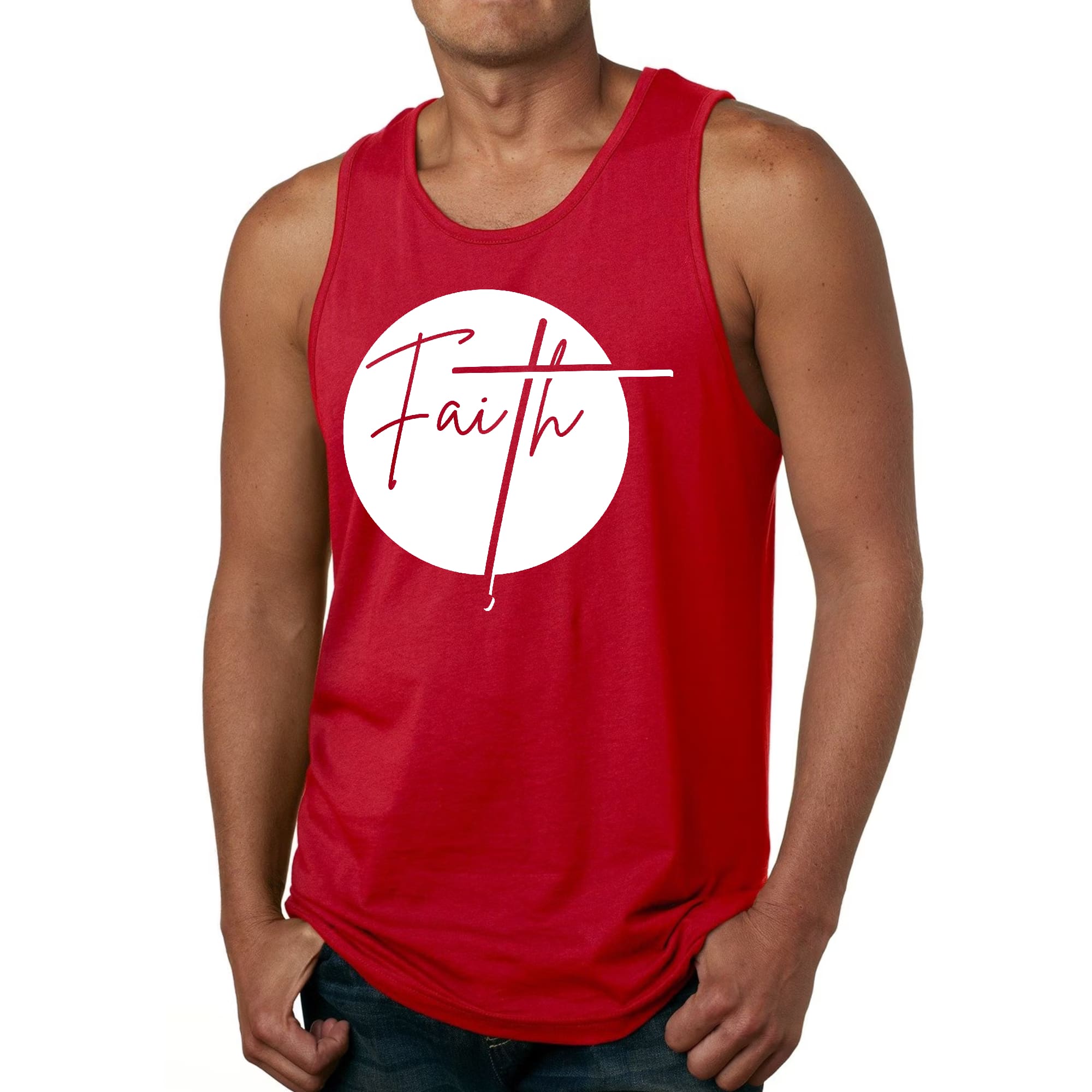 Mens Fitness Tank Top Graphic T-shirt Faith
