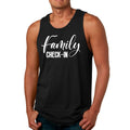 Mens Fitness Tank Top Graphic T-shirt Family Check-in Illustration