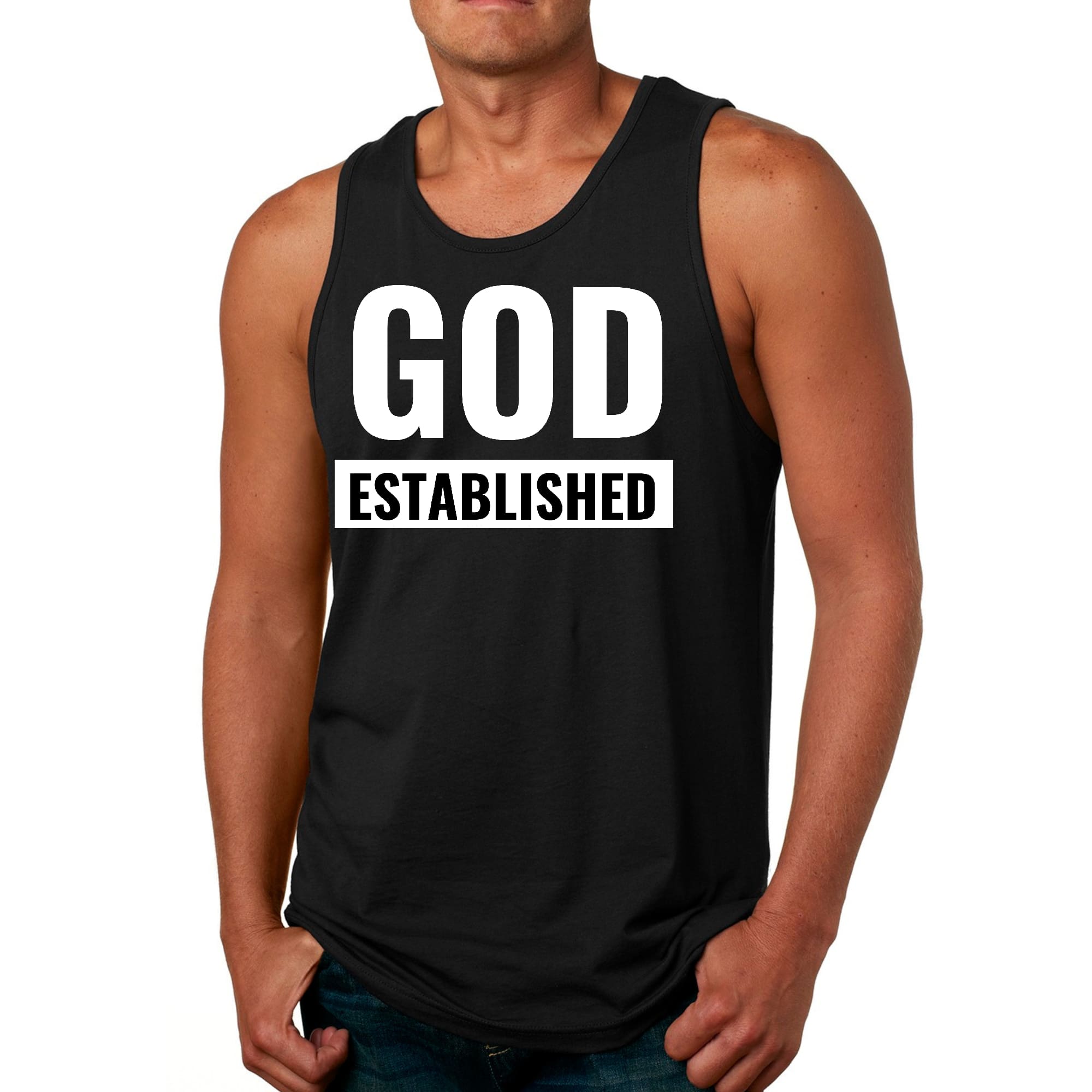 Mens Fitness Tank Top Graphic T-shirt God Established