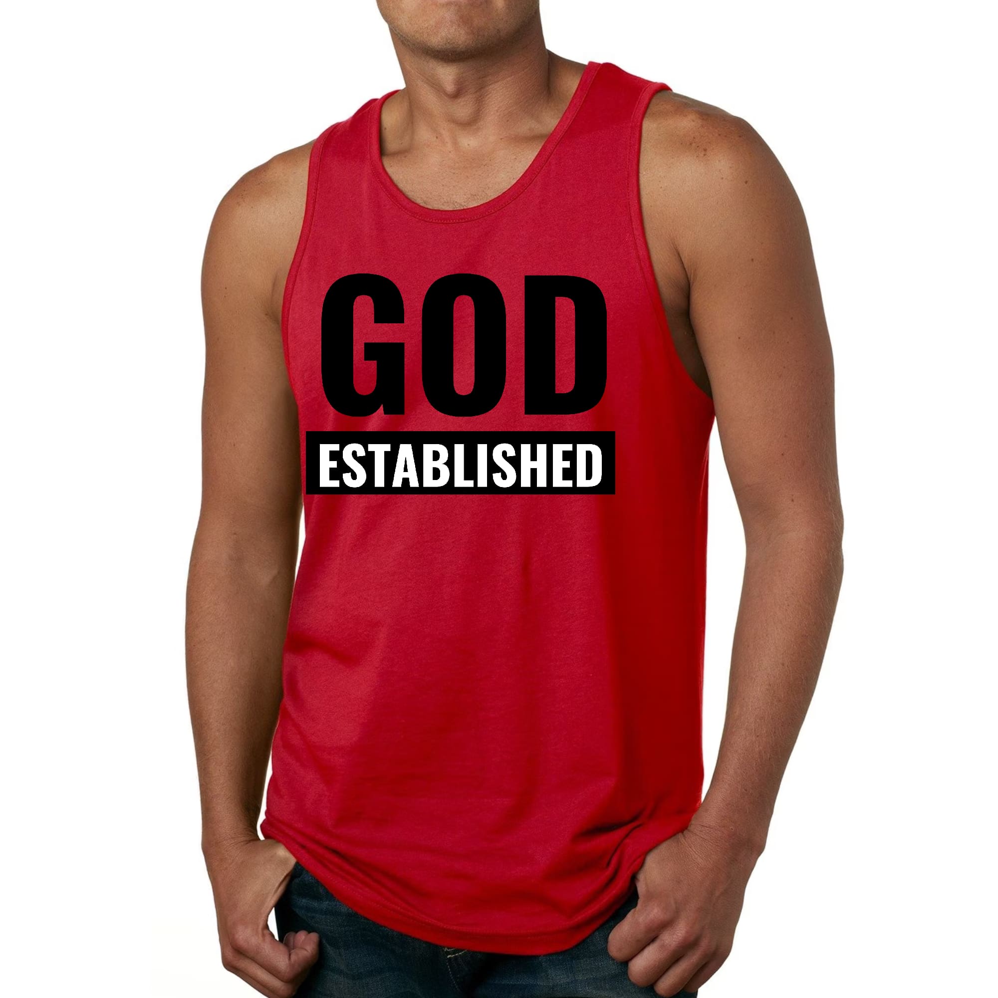 Mens Fitness Tank Top Graphic T-shirt God Established