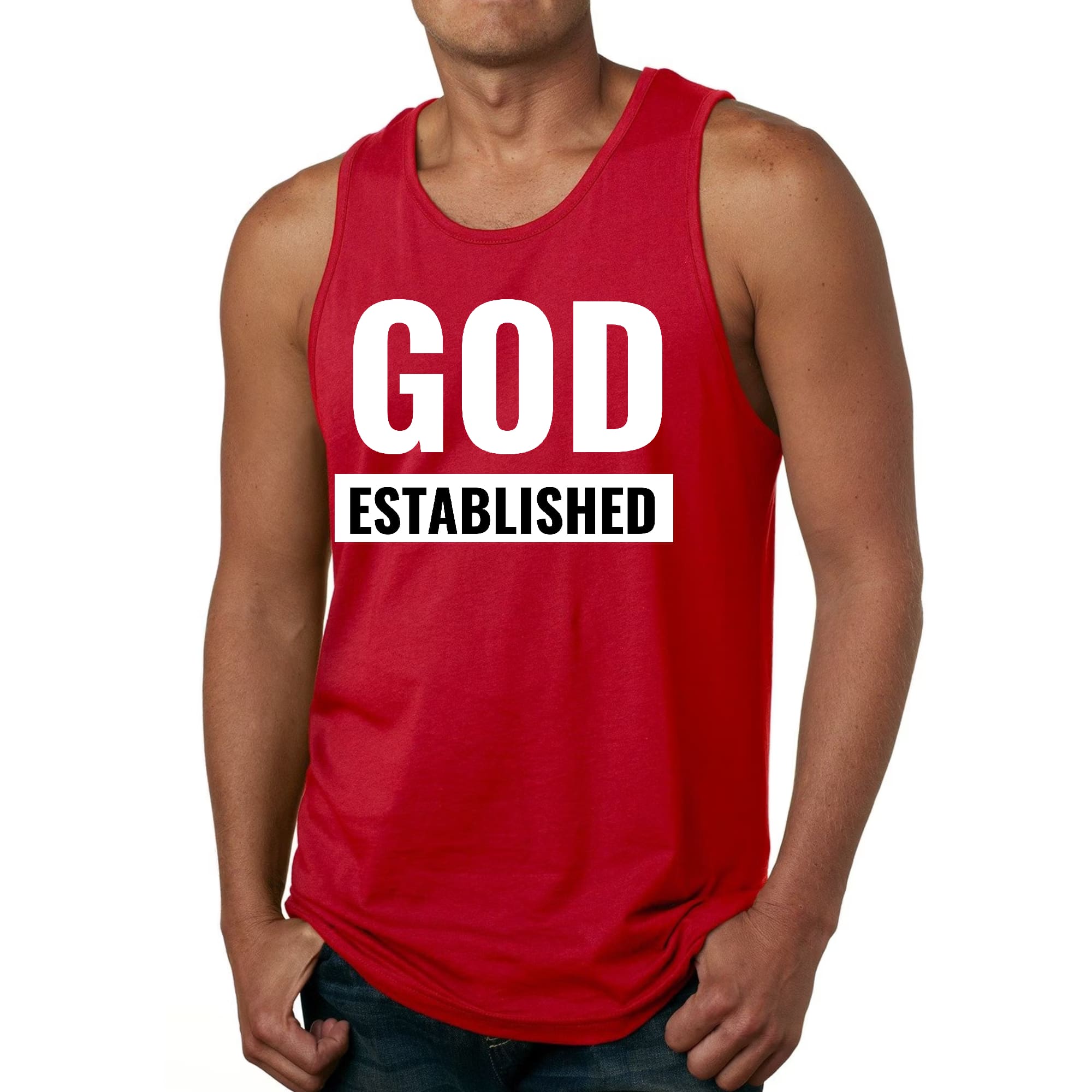 Mens Fitness Tank Top Graphic T-shirt God Established