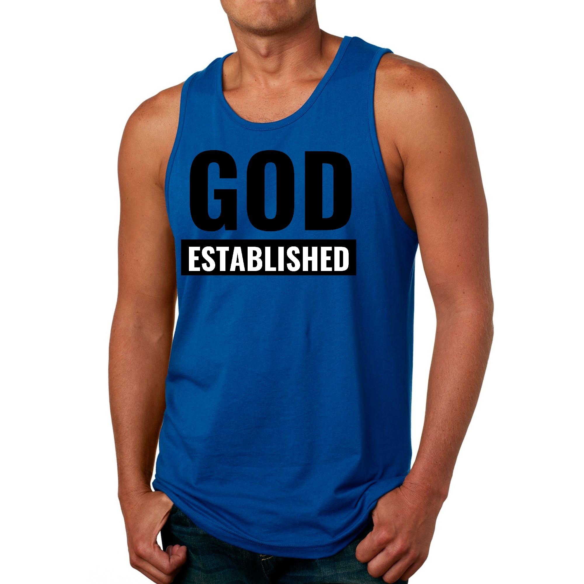 Mens Fitness Tank Top Graphic T-shirt God Established