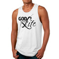 Mens Fitness Tank Top Graphic T-shirt God Inspired Life Black