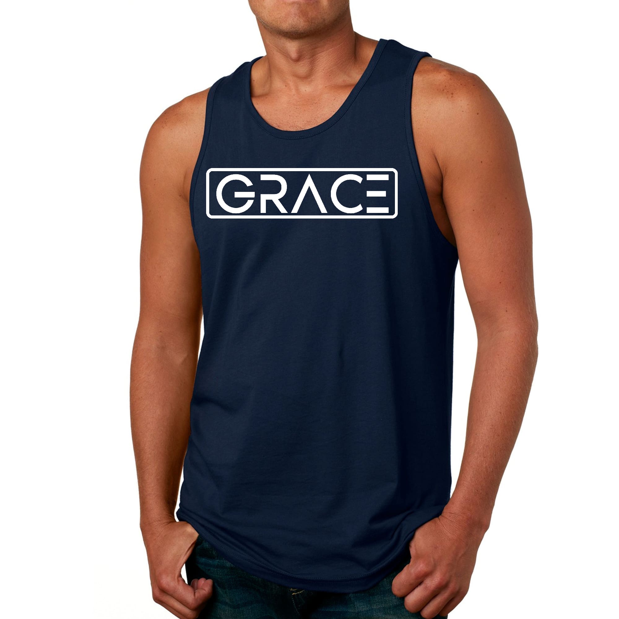 Mens Fitness Tank Top Graphic T-shirt Grace