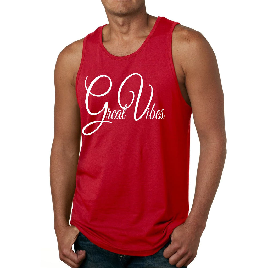 Mens Fitness Tank Top Graphic T-shirt Great Vibes
