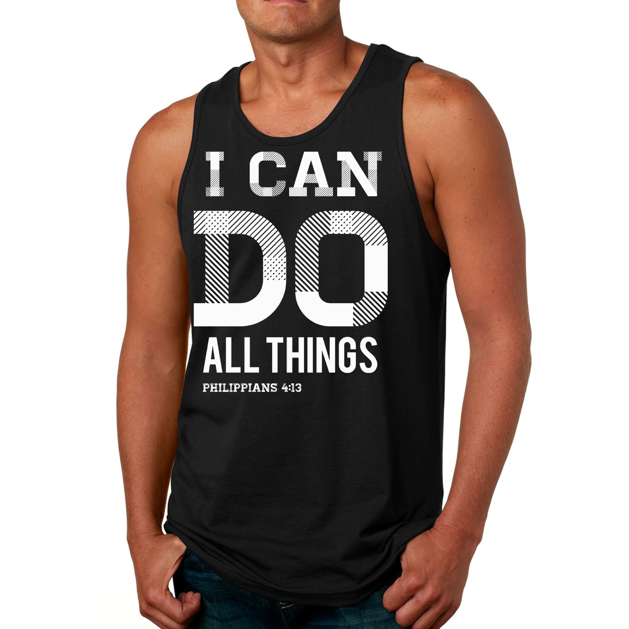 Mens Fitness Tank Top Graphic T-shirt i can do All Things Philippians