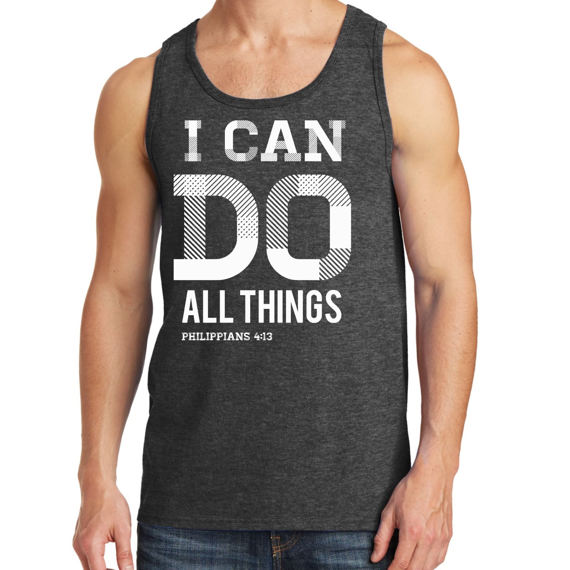 Mens Fitness Tank Top Graphic T-shirt i can do All Things Philippians