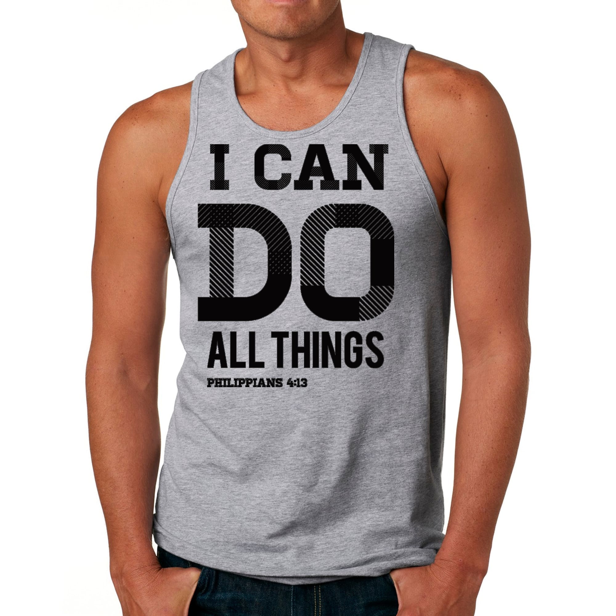 Mens Fitness Tank Top Graphic T-shirt i can do All Things Philippians