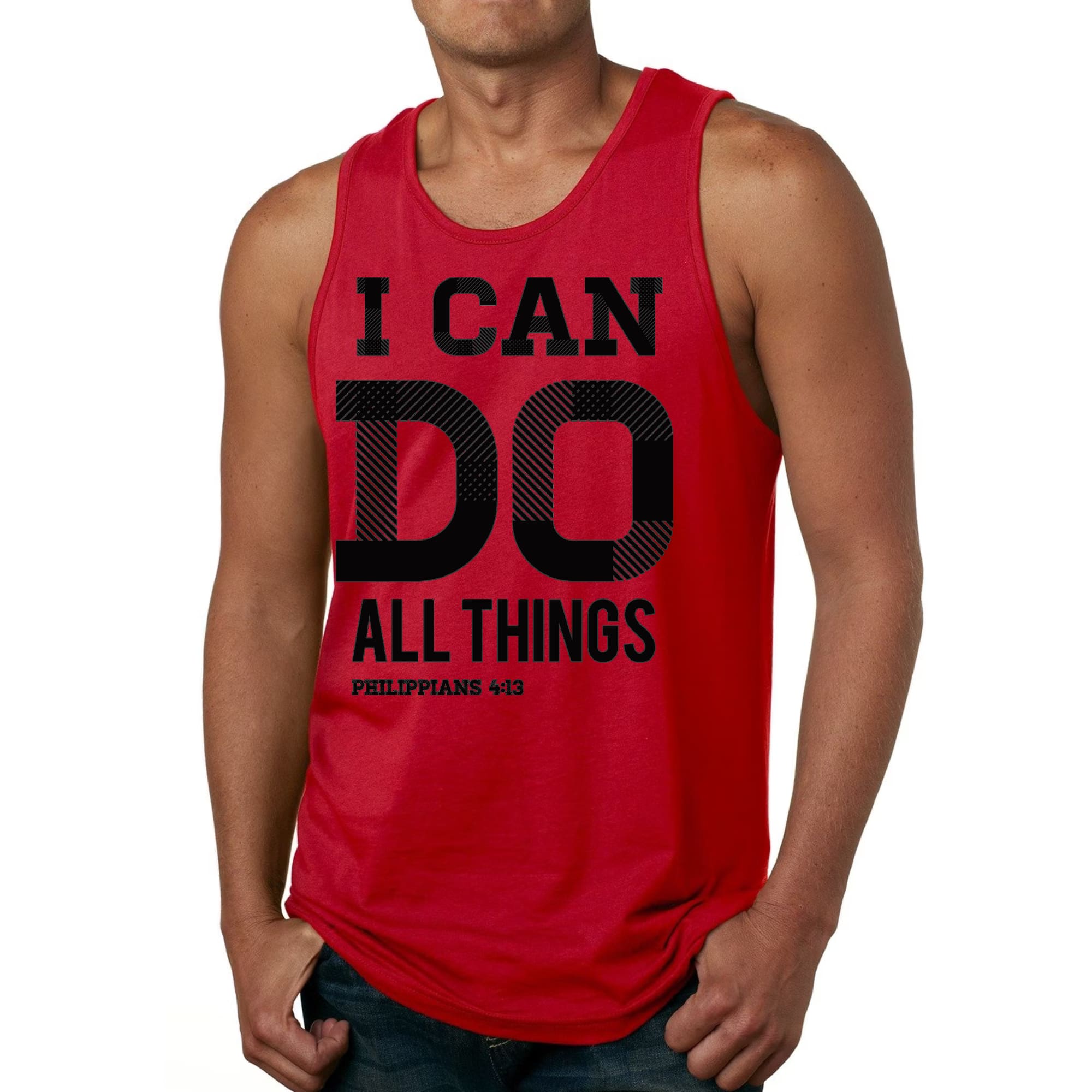 Mens Fitness Tank Top Graphic T-shirt i can do All Things Philippians