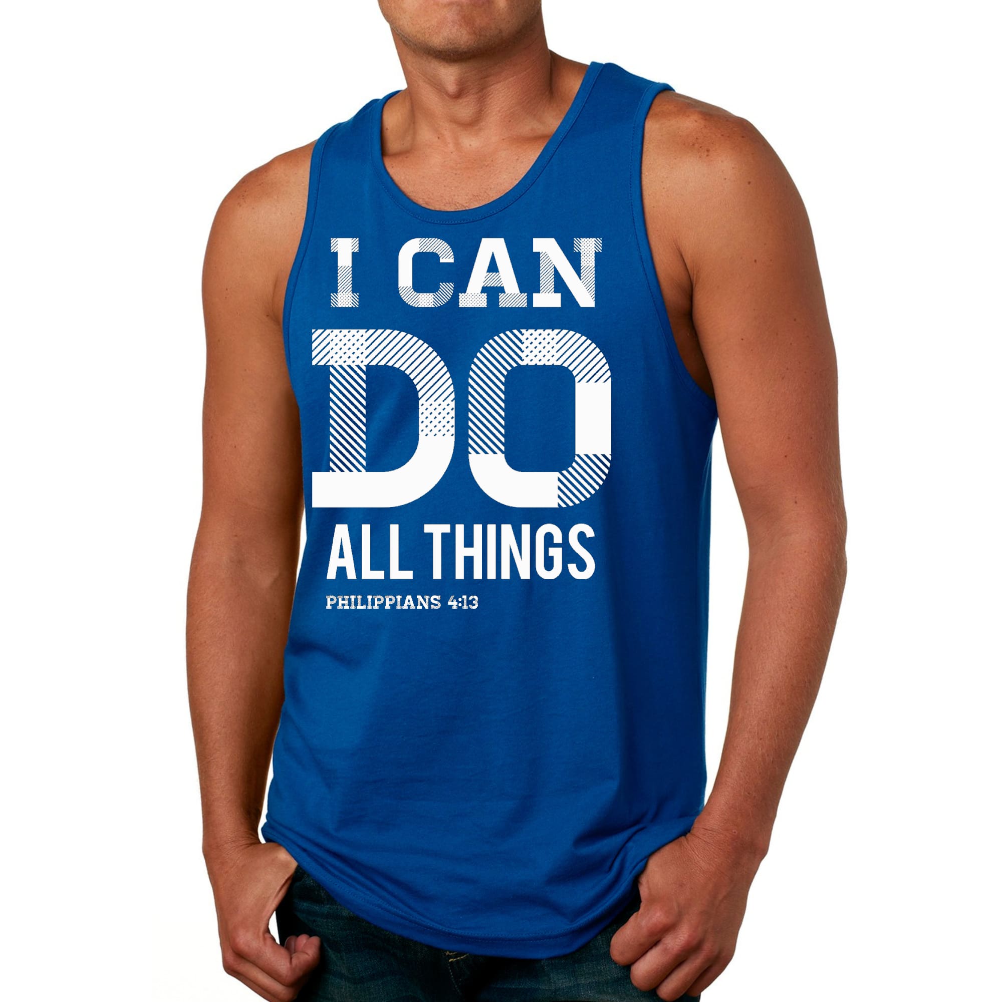 Mens Fitness Tank Top Graphic T-shirt i can do All Things Philippians