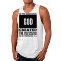 Mens Fitness Tank Top Graphic T-shirt in the Beginning Print