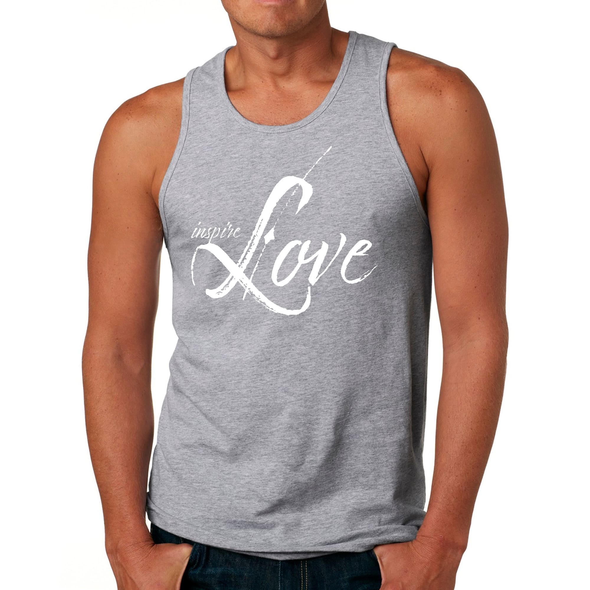 Mens Fitness Tank Top Graphic T-shirt Inspire Love