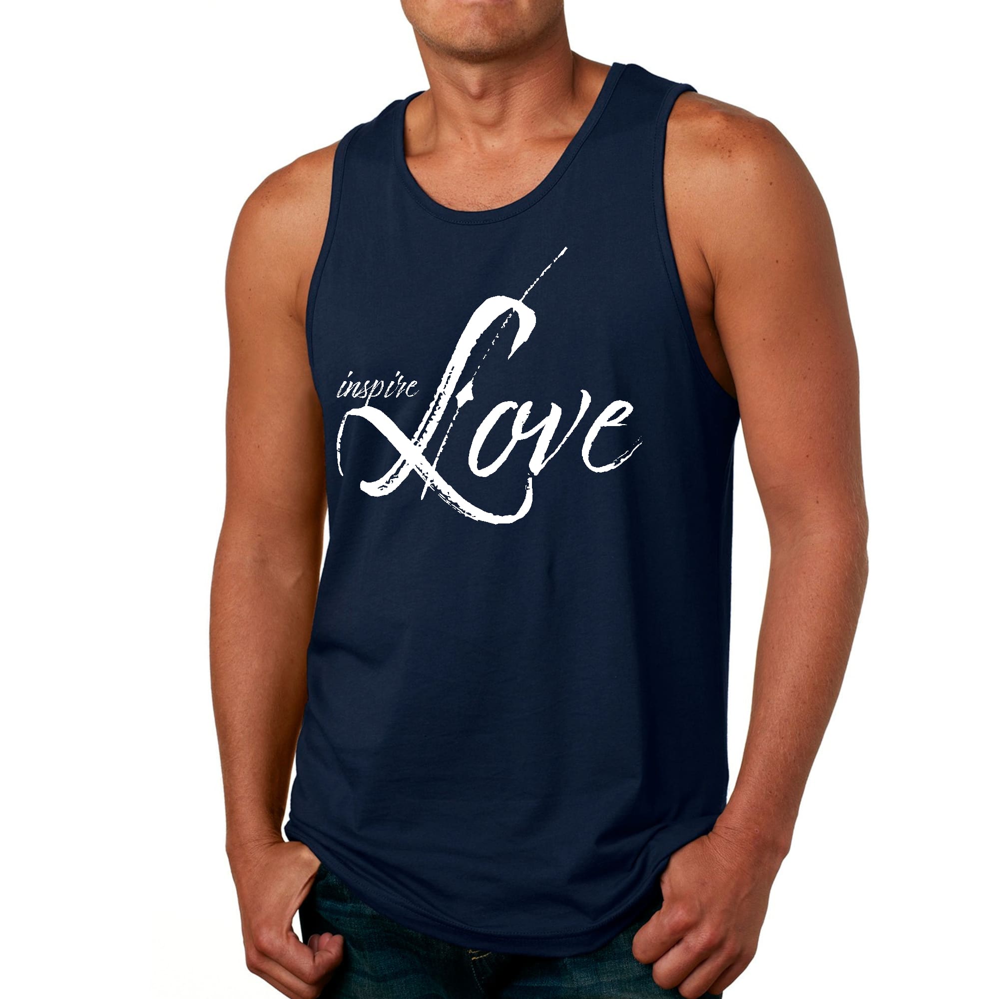 Mens Fitness Tank Top Graphic T-shirt Inspire Love