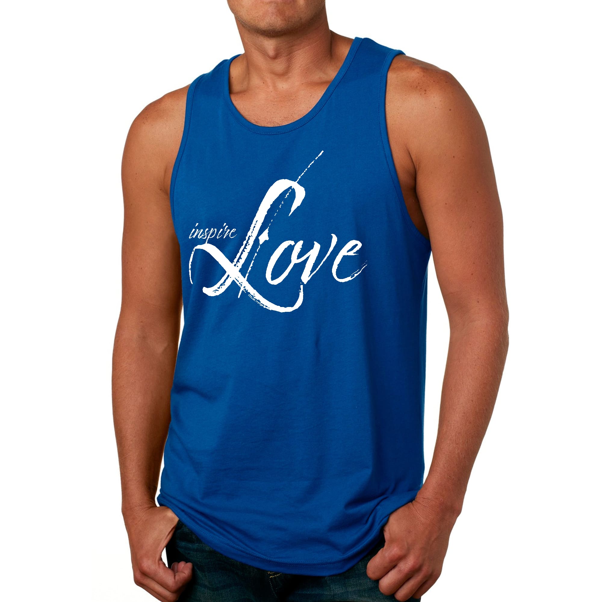 Mens Fitness Tank Top Graphic T-shirt Inspire Love