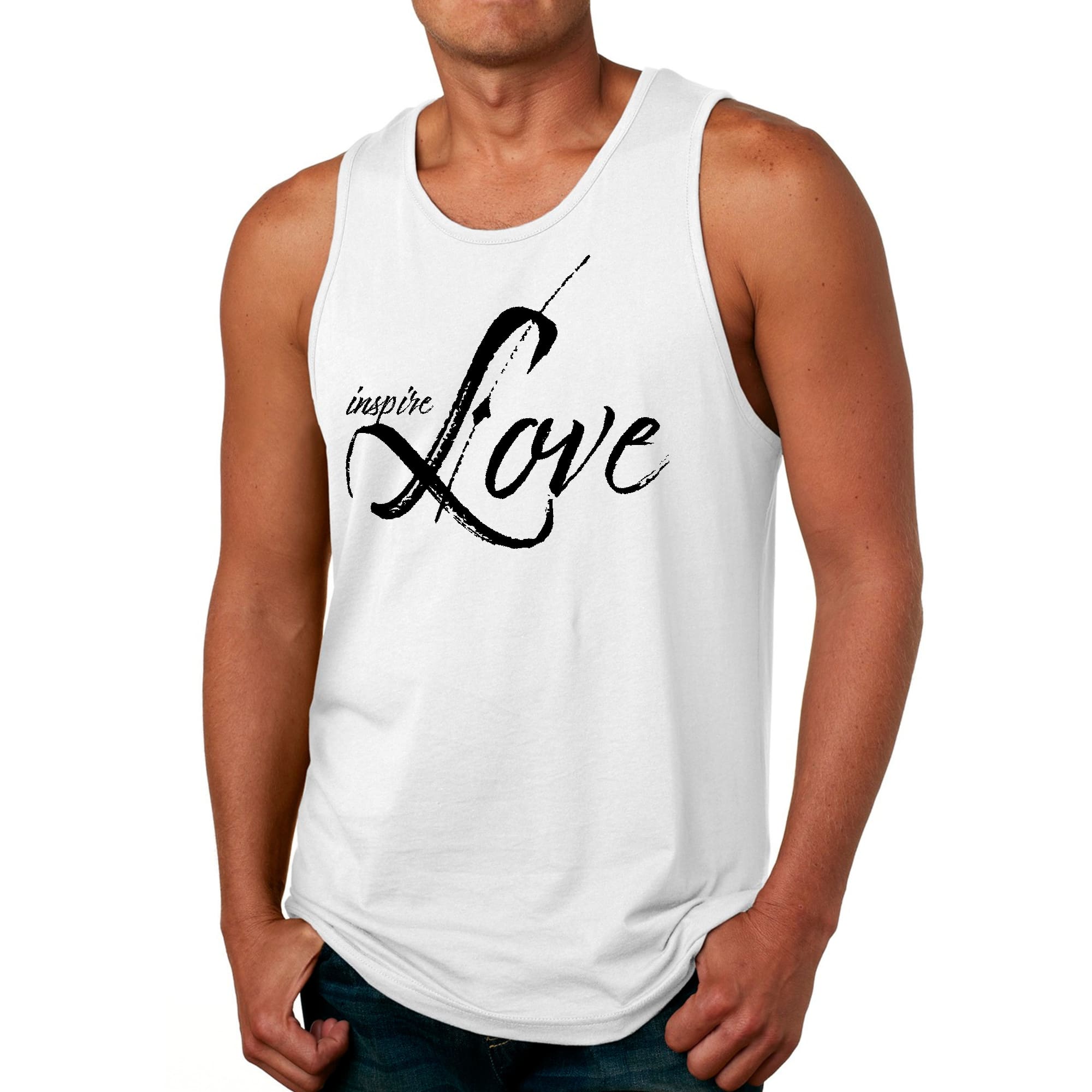 Mens Fitness Tank Top Graphic T-shirt Inspire Love