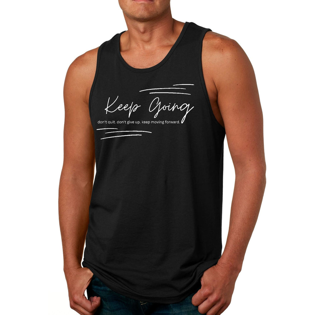 Mens Fitness Tank Top Graphic T-shirt Keep Going Don't Give Up -