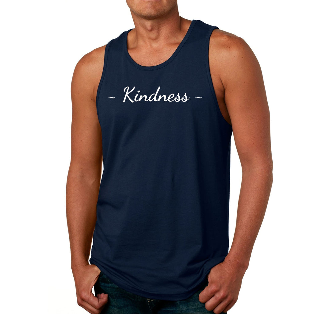 Mens Fitness Tank Top Graphic T-shirt Kindness White Print