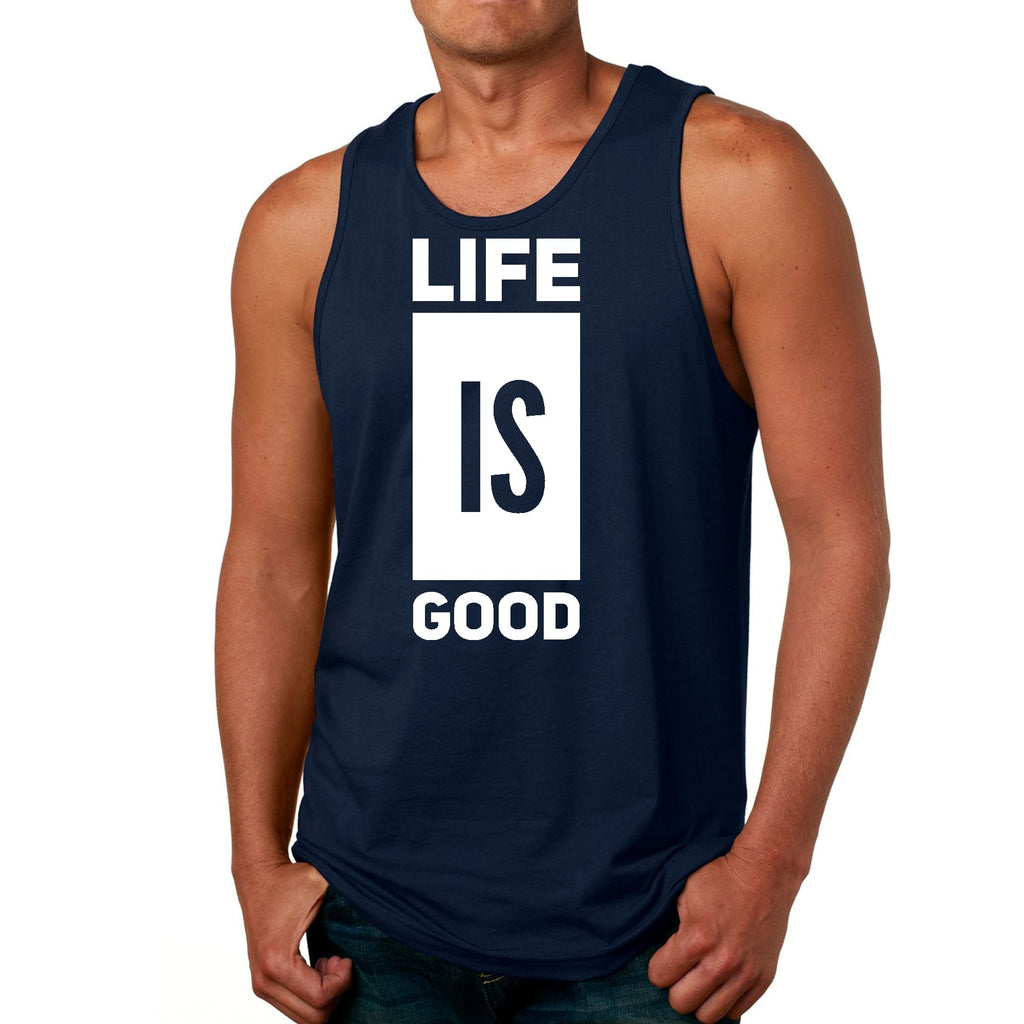 Mens Fitness Tank Top Graphic T-shirt Life is Good