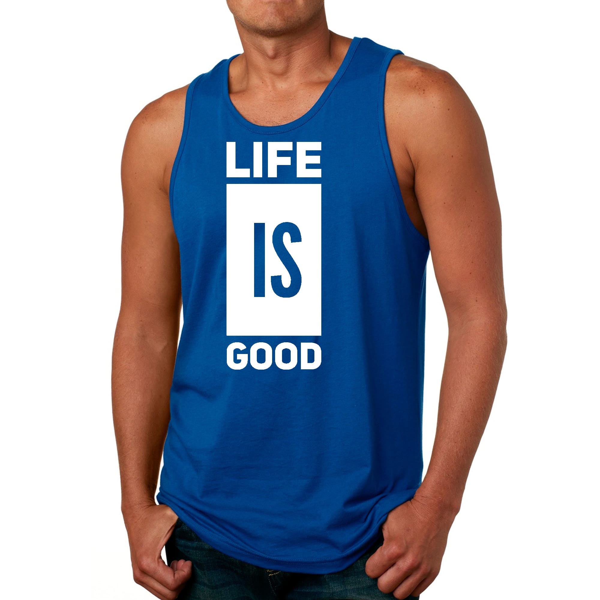 Mens Fitness Tank Top Graphic T-shirt Life is Good