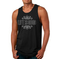 Mens Fitness Tank Top Graphic T-shirt Life is Good Word Art