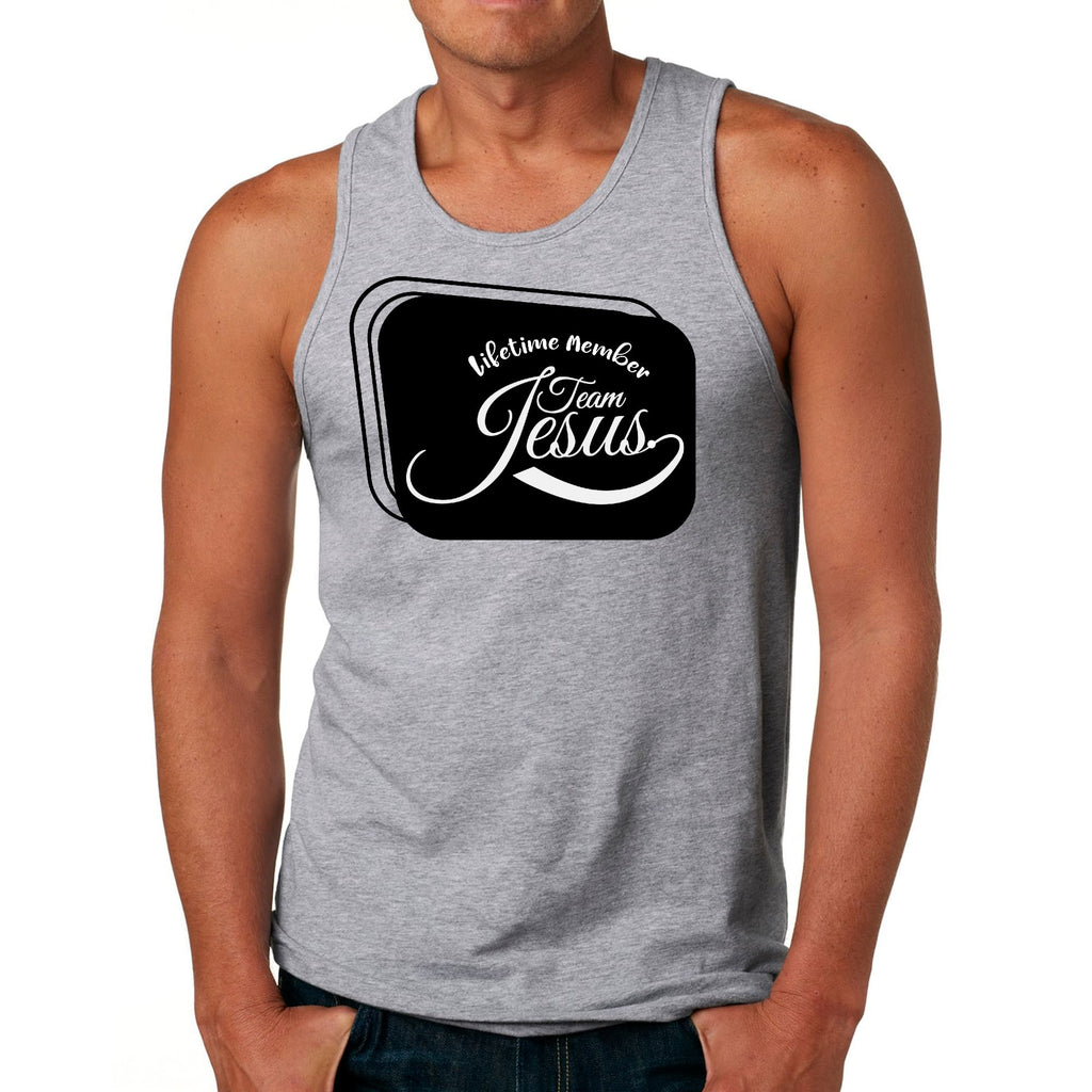 Mens Fitness Tank Top Graphic T-shirt Lifetime Member Team Jesus