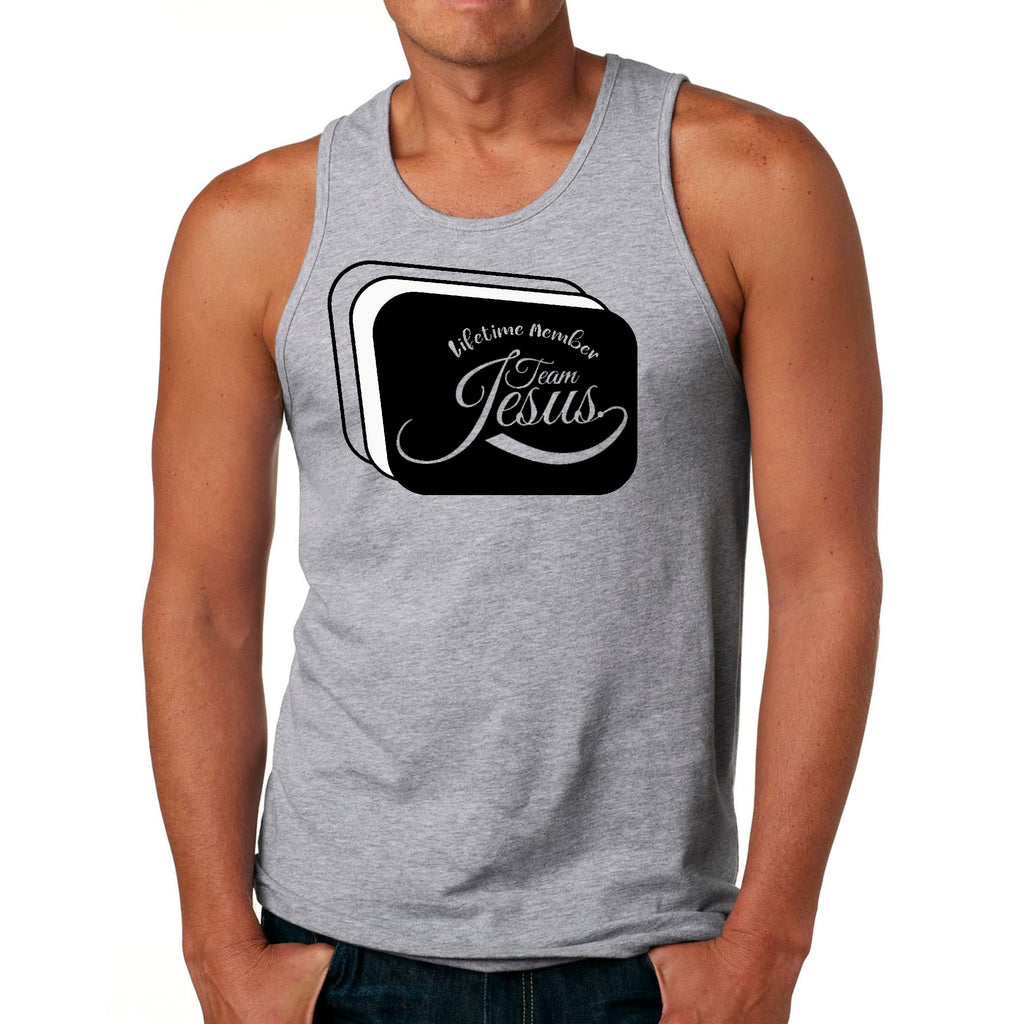 Mens Fitness Tank Top Graphic T-shirt Lifetime Member Team Jesus