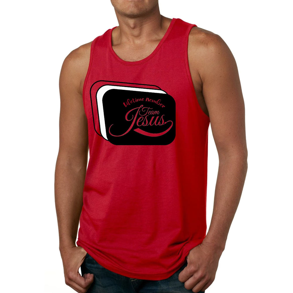 Mens Fitness Tank Top Graphic T-shirt Lifetime Member Team Jesus