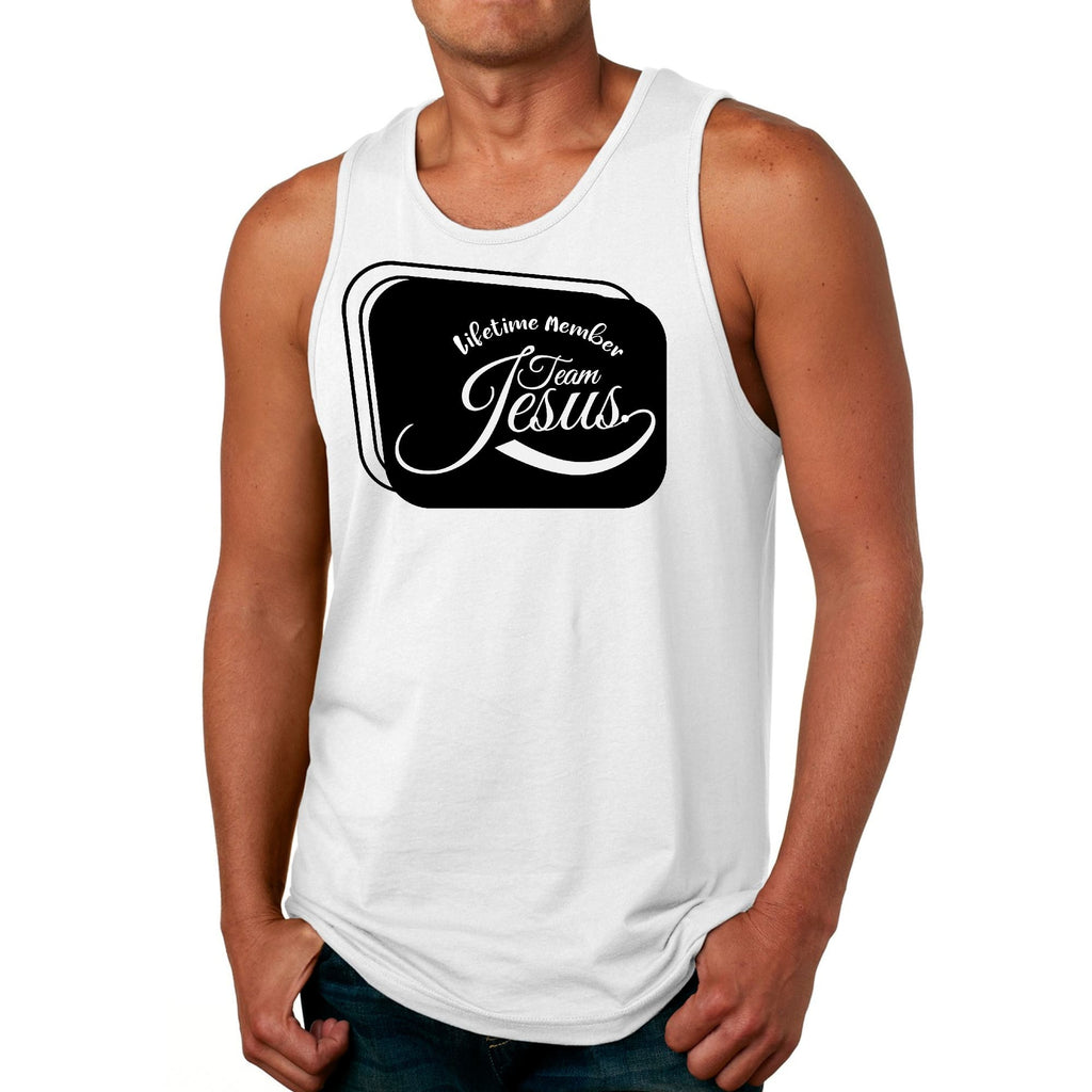 Mens Fitness Tank Top Graphic T-shirt Lifetime Member Team Jesus