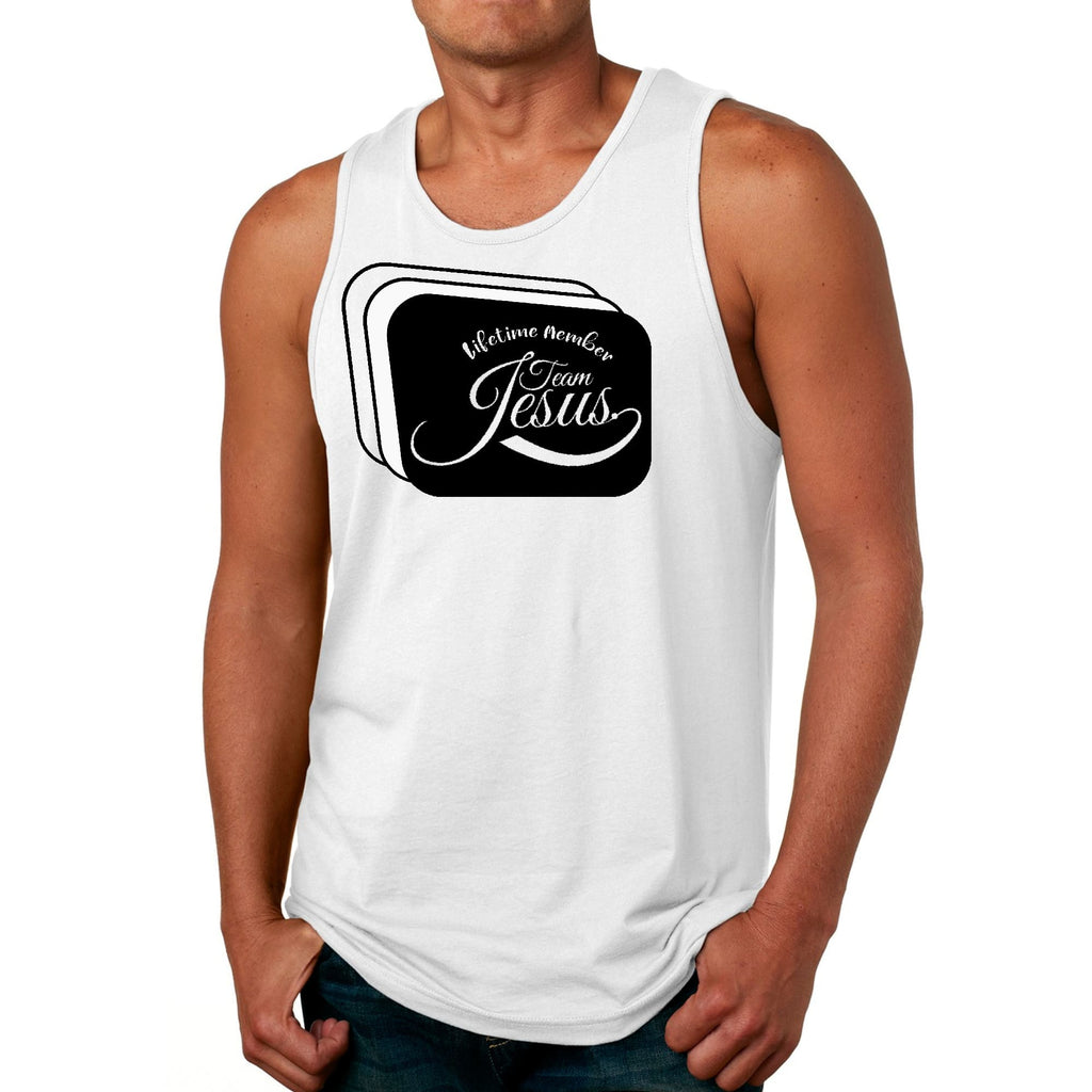 Mens Fitness Tank Top Graphic T-shirt Lifetime Member Team Jesus