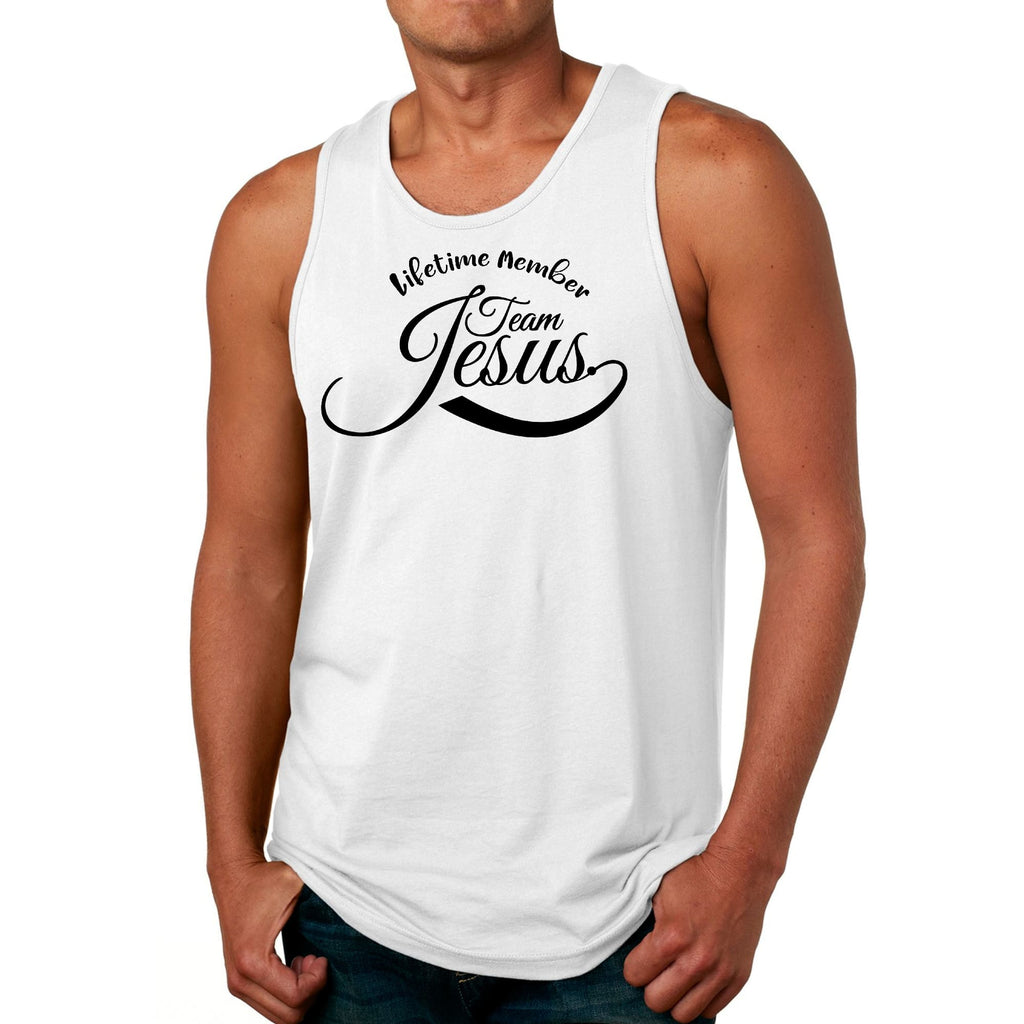 Mens Fitness Tank Top Graphic T-shirt Lifetime Member Team Jesus