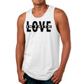 Mens Fitness Tank Top Graphic T-shirt Love in Faith Black Illustration