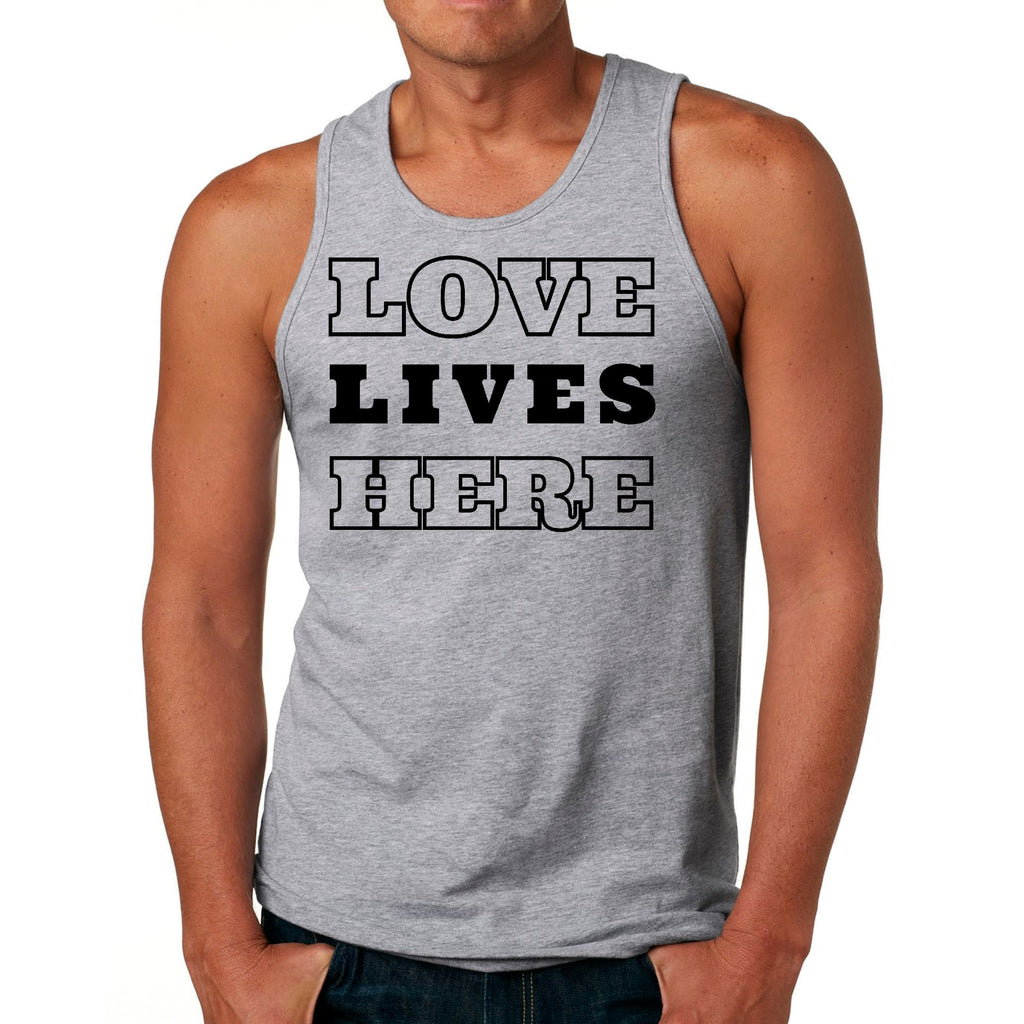Mens Fitness Tank Top Graphic T-shirt Love Lives Here