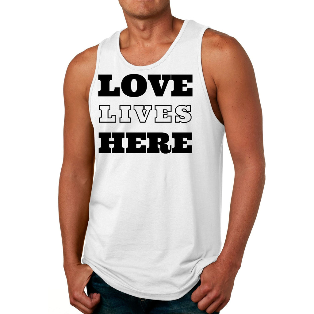 Mens Fitness Tank Top Graphic T-shirt Love Lives Here