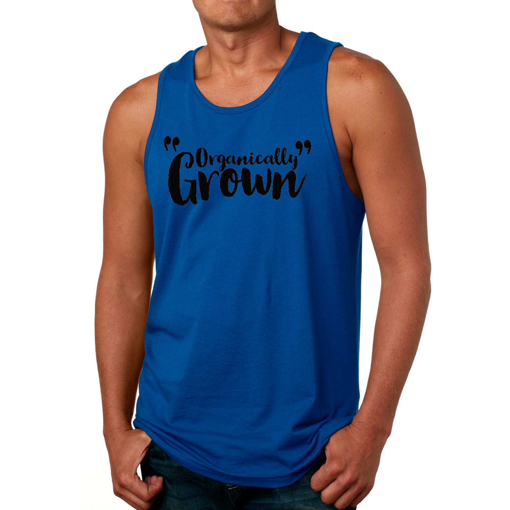 Mens Fitness Tank Top Graphic T-shirt Organically Grown - Affirmation