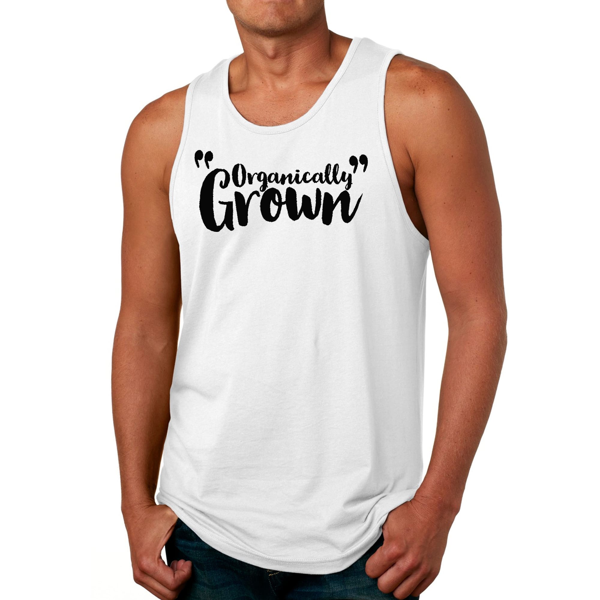 Mens Fitness Tank Top Graphic T-shirt Organically Grown - Affirmation