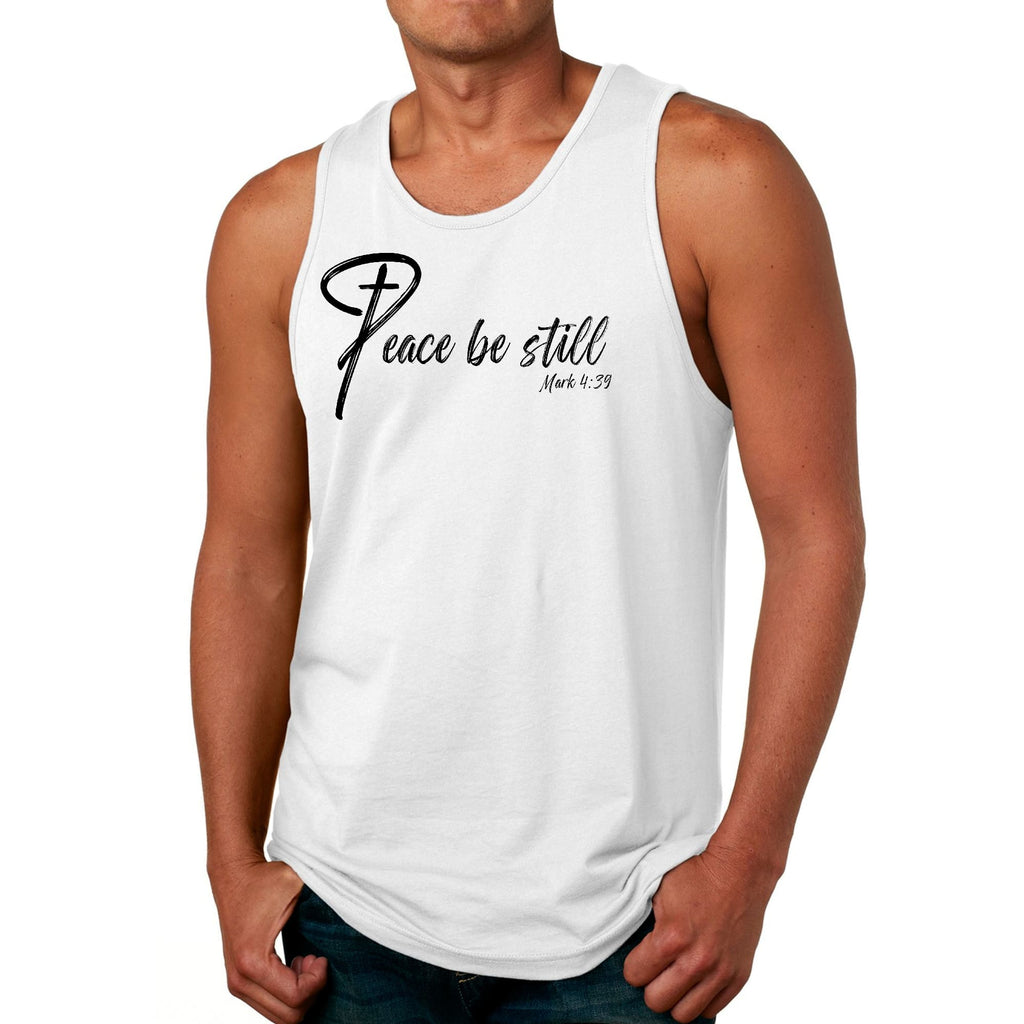 Mens Fitness Tank Top Graphic T-shirt Peace be Still