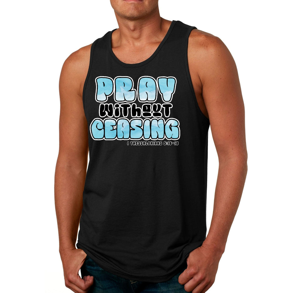 Mens Fitness Tank Top Graphic T-shirt Pray Without Ceasing